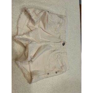 White size 7/8 Curvy shorts lace crystal embellished Rue 21